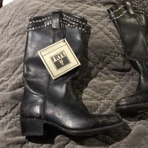 Frye boots black leather shoes